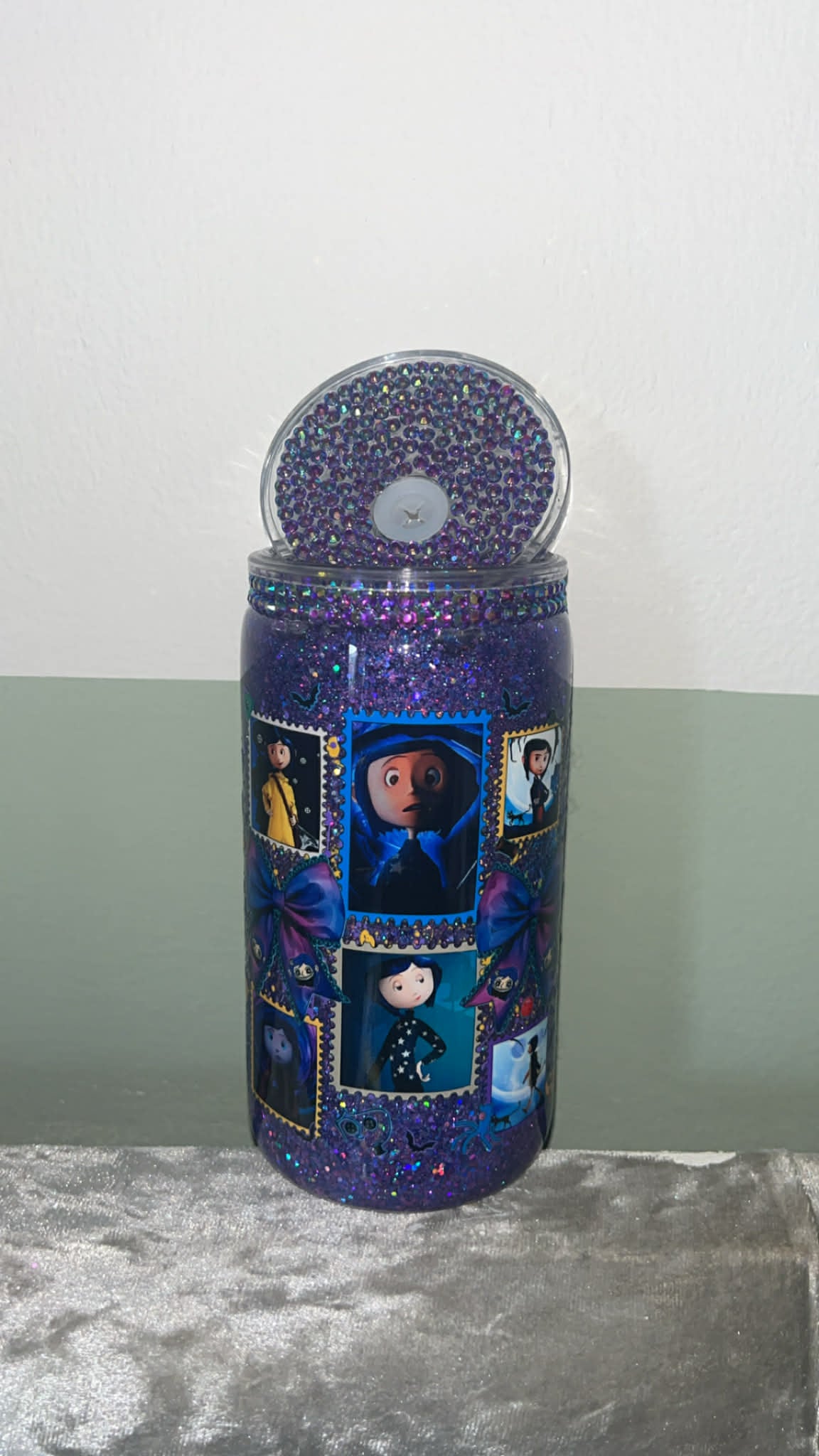 Coraline snowglobe tumbler